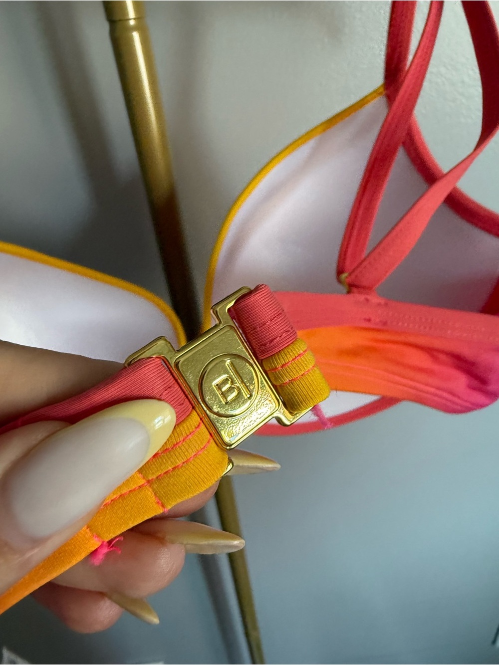 NWT Bleu Rod Beattie Underwire Bikini Top – Pink/Orange Colorblock (Size 14) - Picture 5 of 5